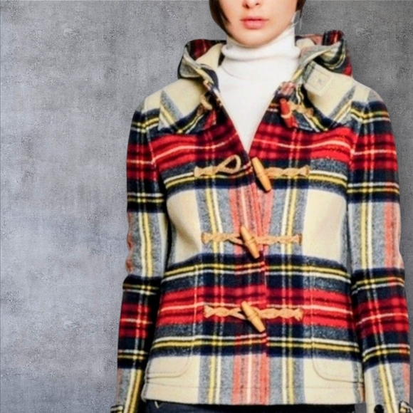 Polo Ralph Lauren wool duffle .Tartan plaid toggle pockets,hood. Winter Holiday - Picture 6 of 16